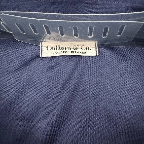 Collars and Co Collar Polo Shirt Men's Size 2XL Relaxed Stretch Navy Blue NWT - Picture 3 of 6